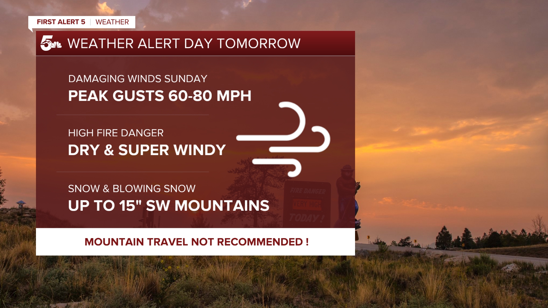 Weather Alert for Southern Colorado