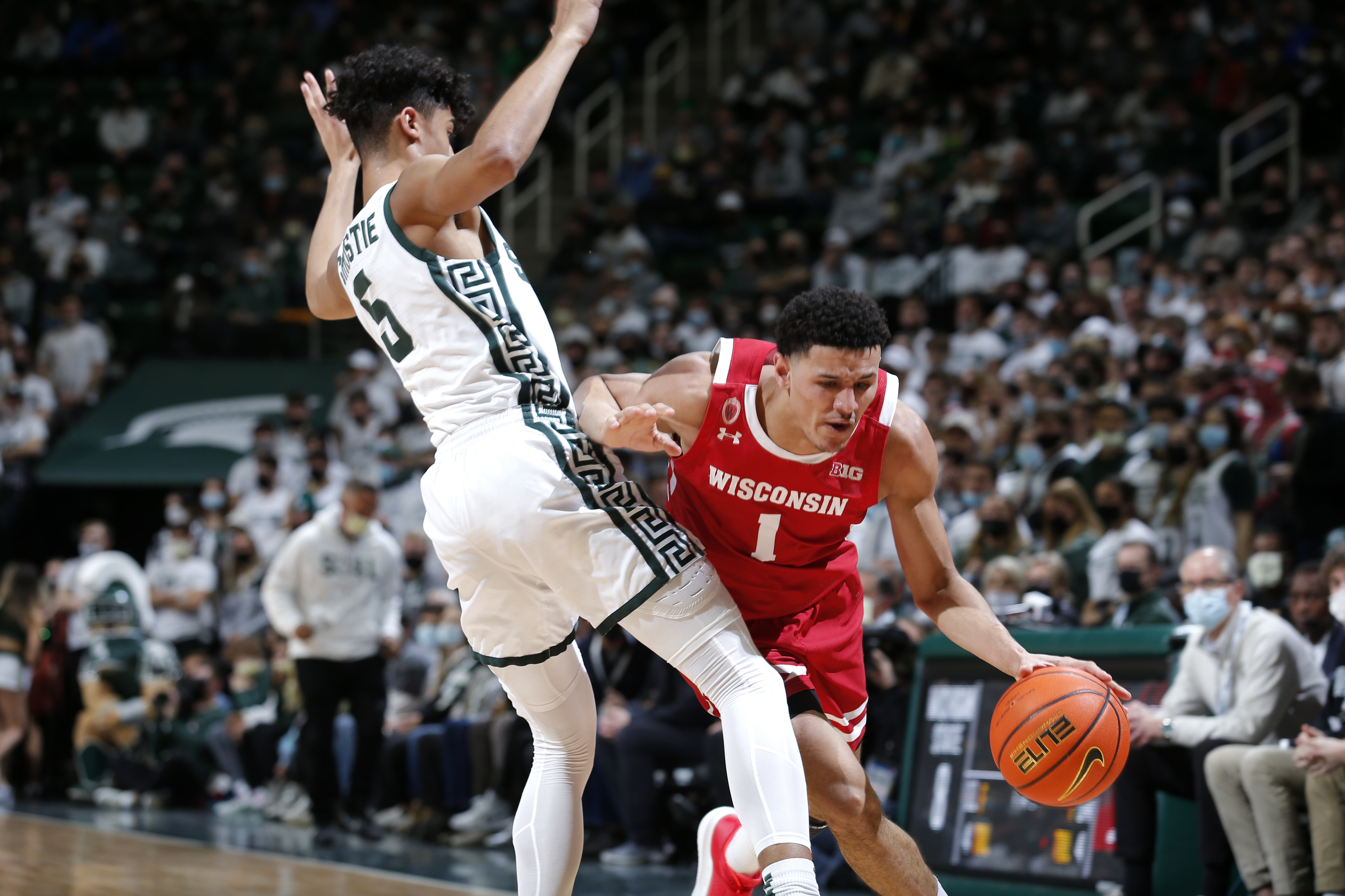 Johnny Davis, Max Christie Wisconsin Michigan State Basketball