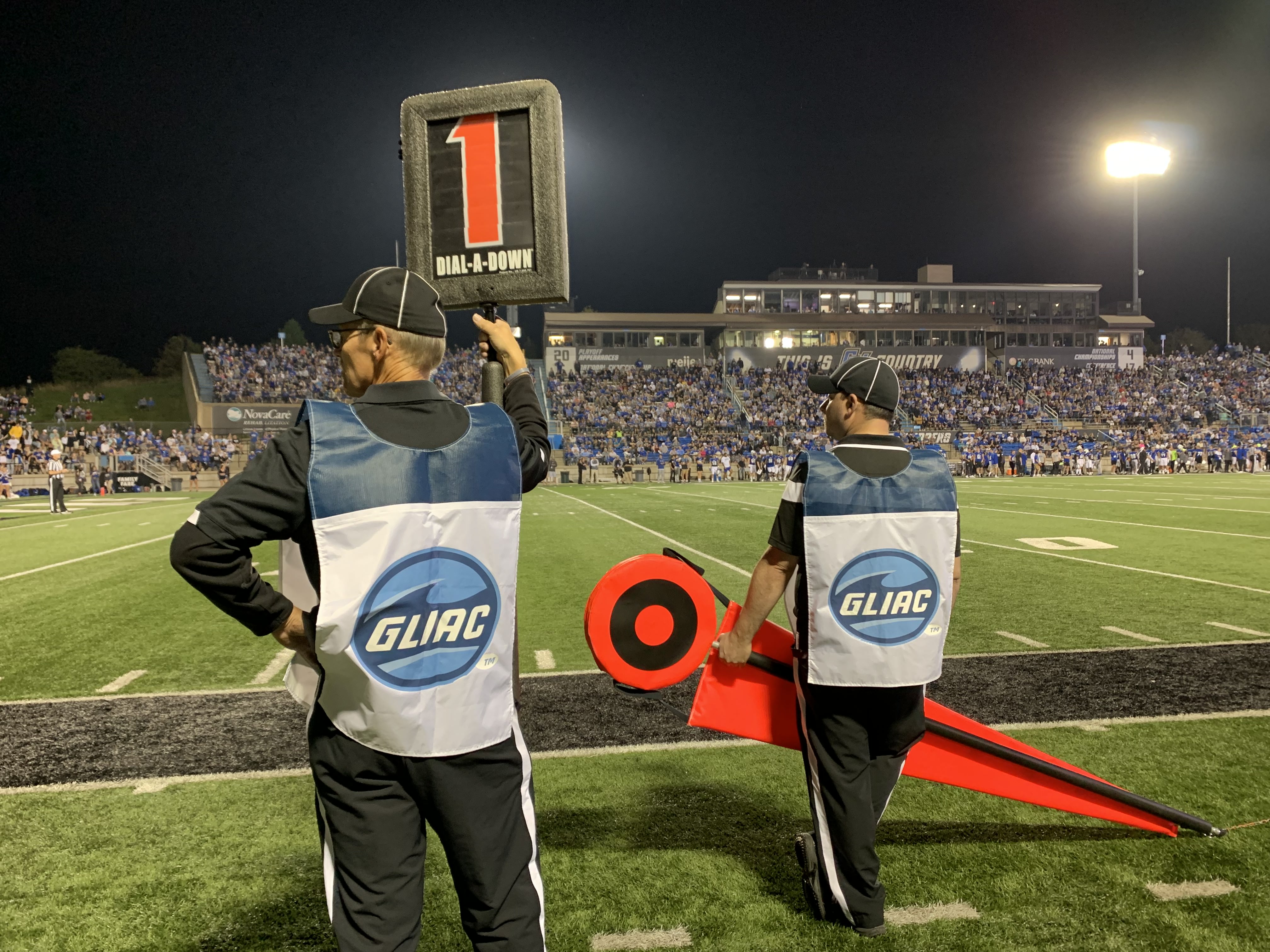 Smoes family moving the chains at Grand Valley football games
