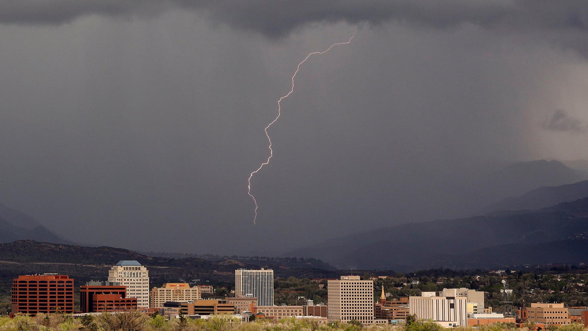 Larry Marr lightning downtown Colorado Springs