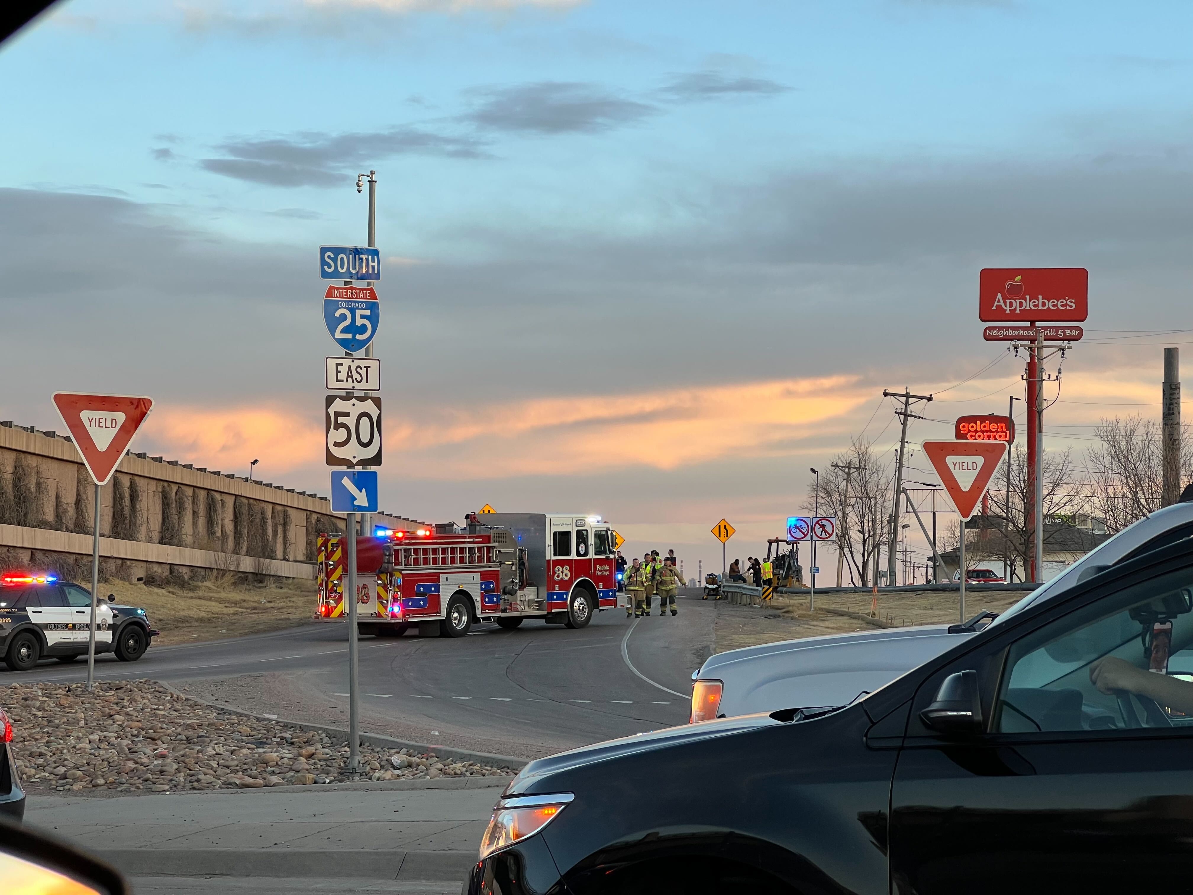 I-25 on-ramp in Pueblo closed