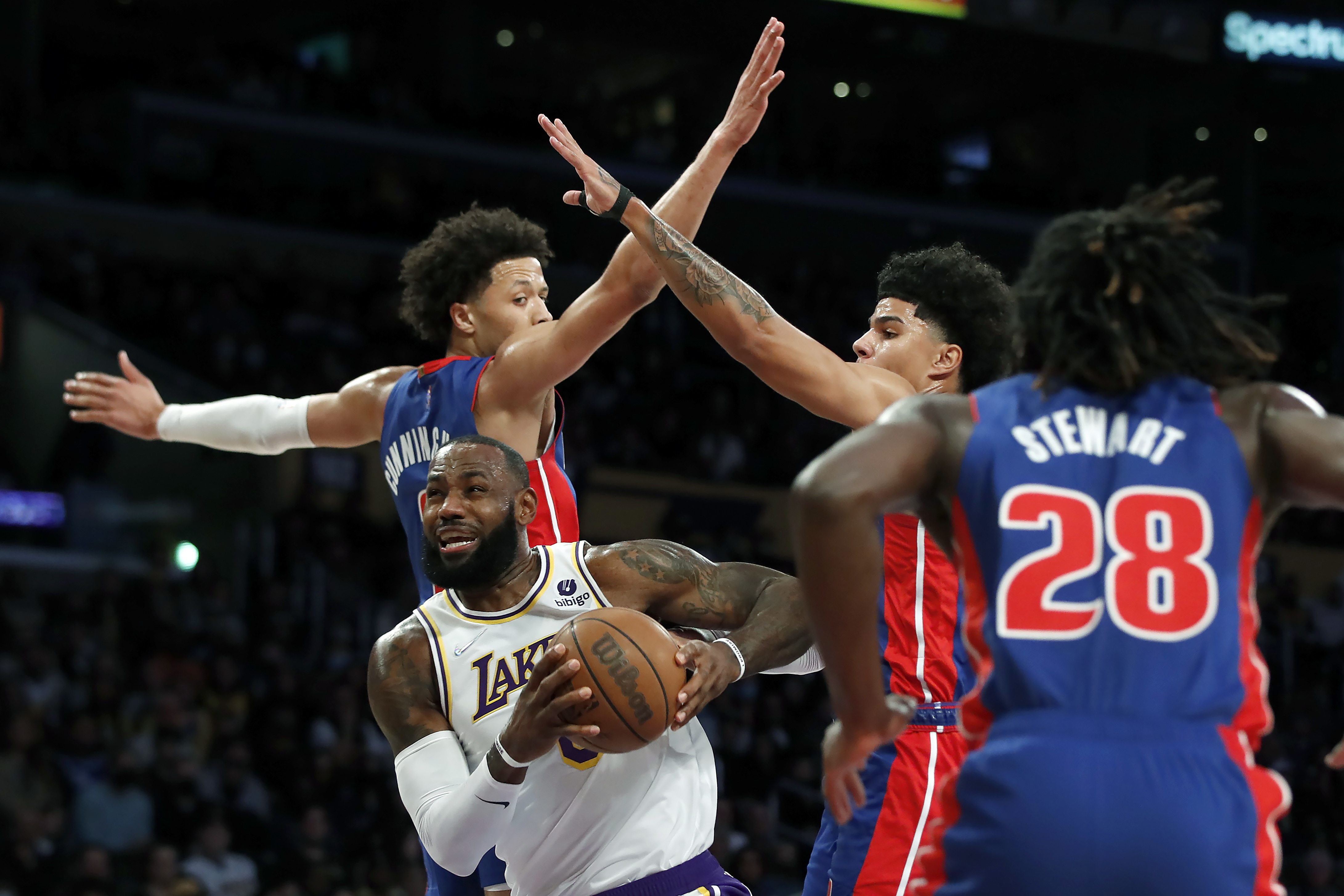 LeBron James Pistons Lakers Basketball