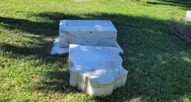 Headstone damaged in Martin County. Oct. 17, 2023