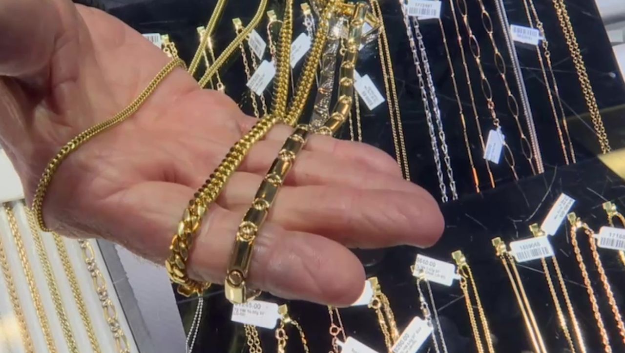 Gold necklaces