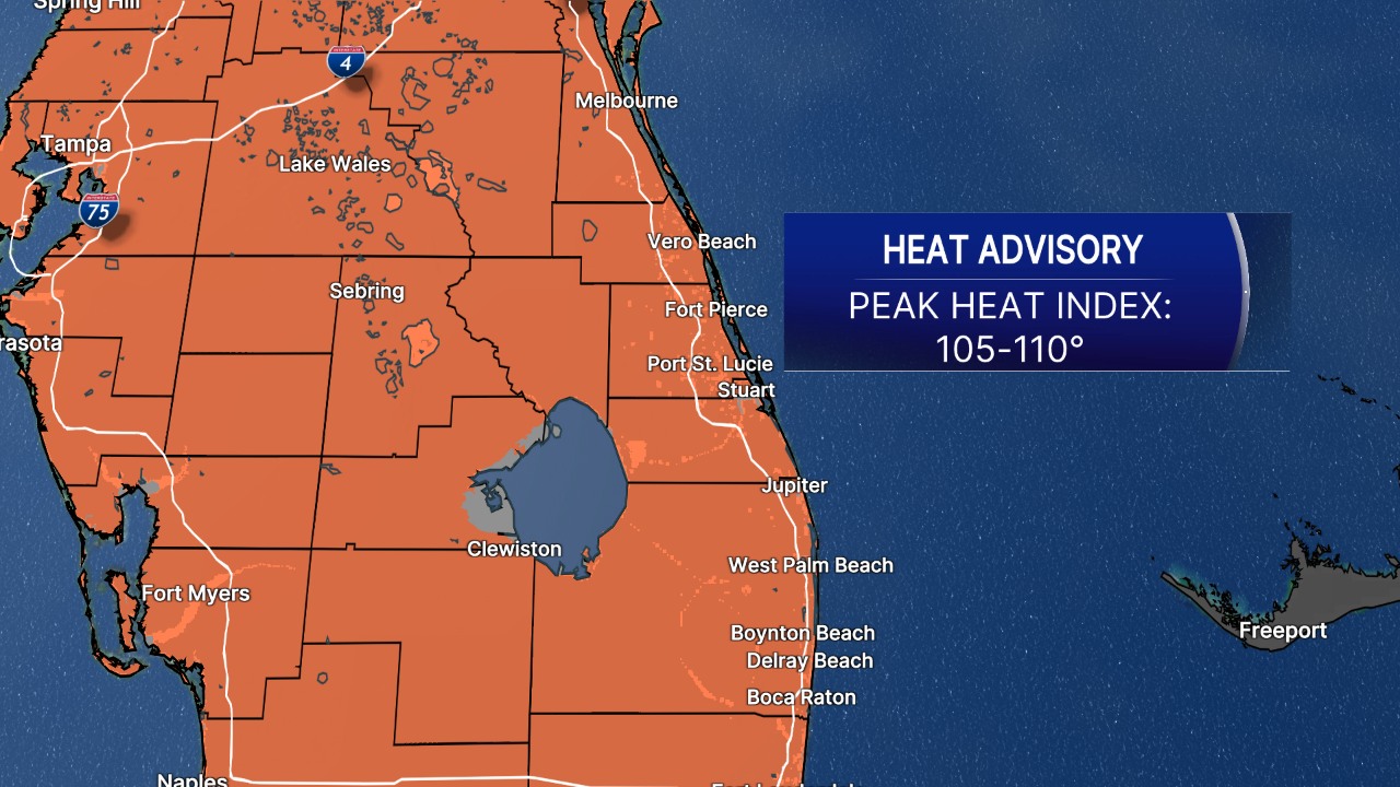 Thursday Heat Advisory Map 