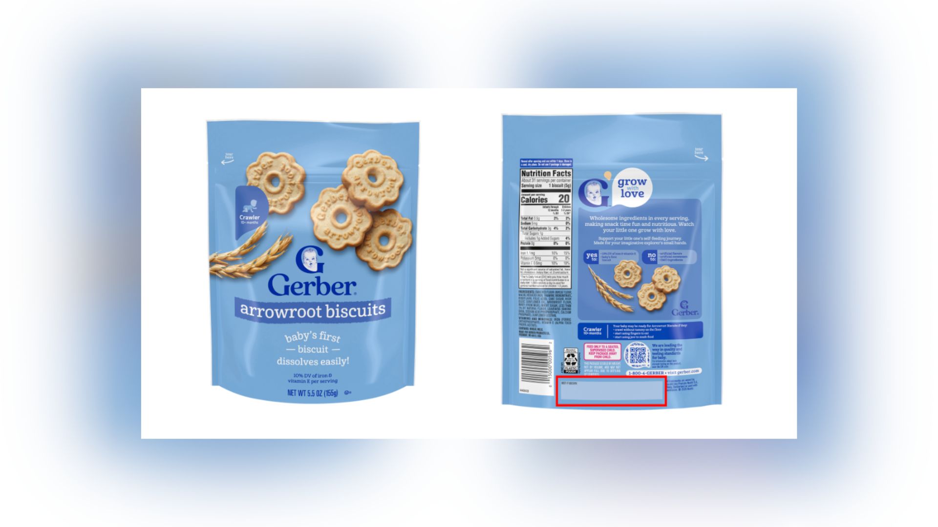 Recalled Gerber Arrowroot Biscuits