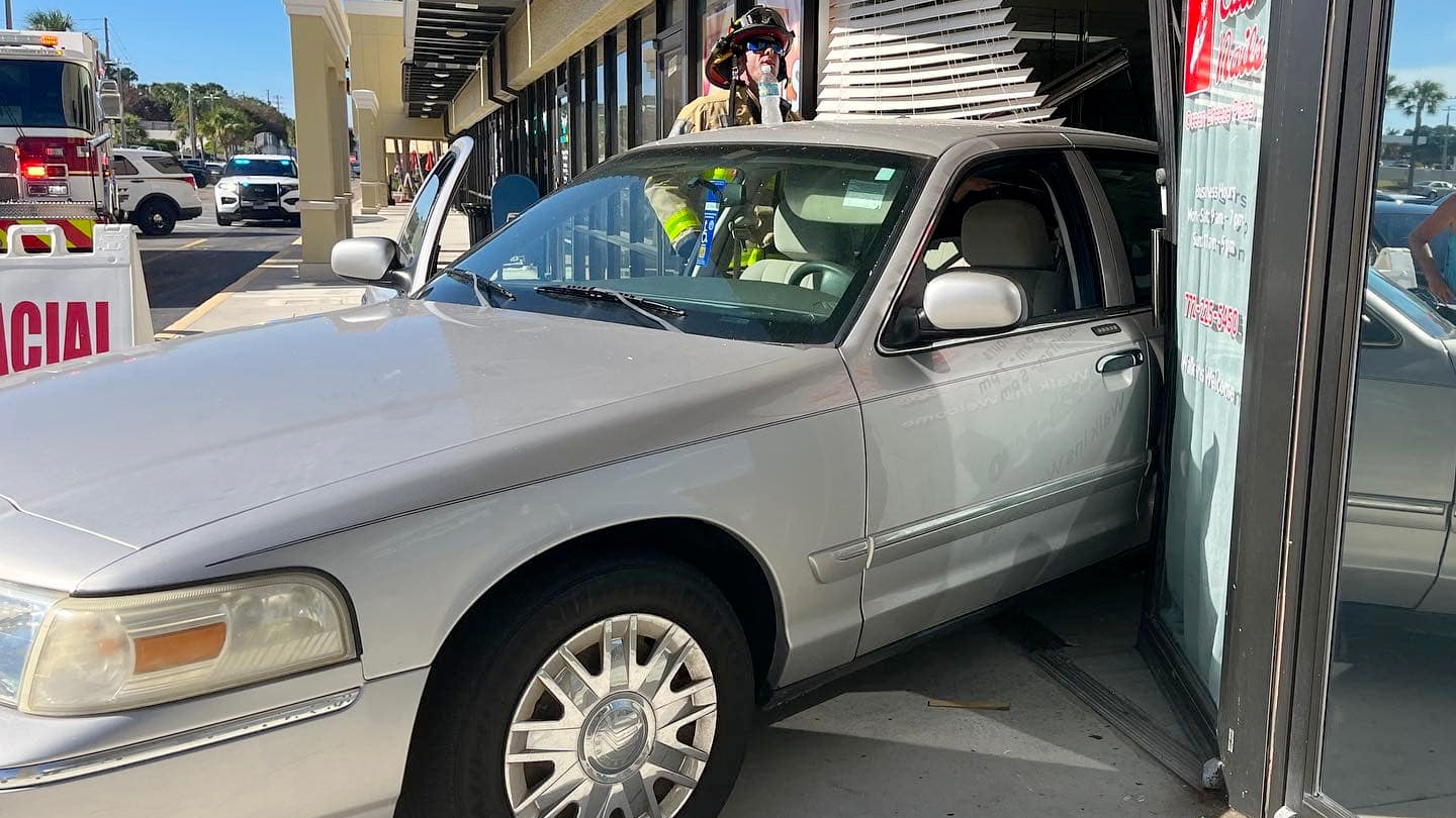A car crashed into a Jensen Beach nail salon located along Jensen Beach Boulevard on April 6, 2023.