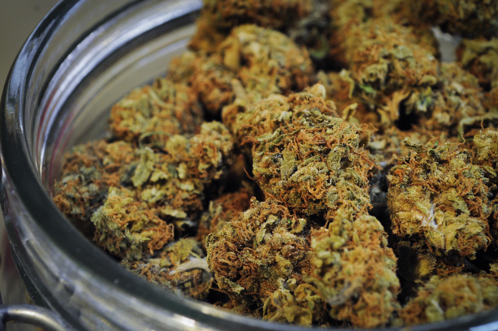 Marijuana (cannabis) in a jar