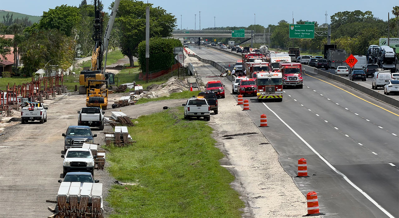 Gas leak Turnpike north 