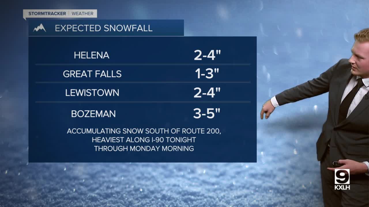 A couple rounds of snow impacting central Montana