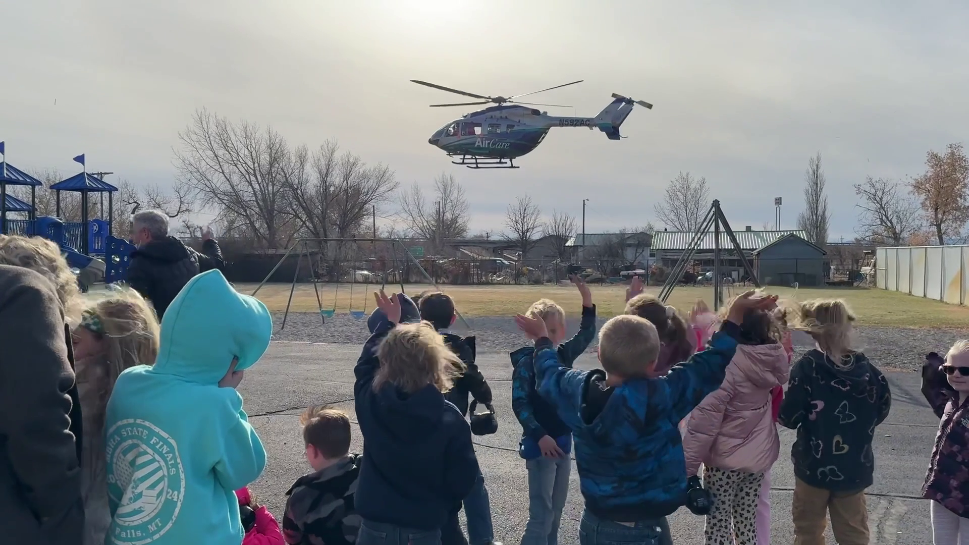 Mercy Flight pays a visit to Ulm school