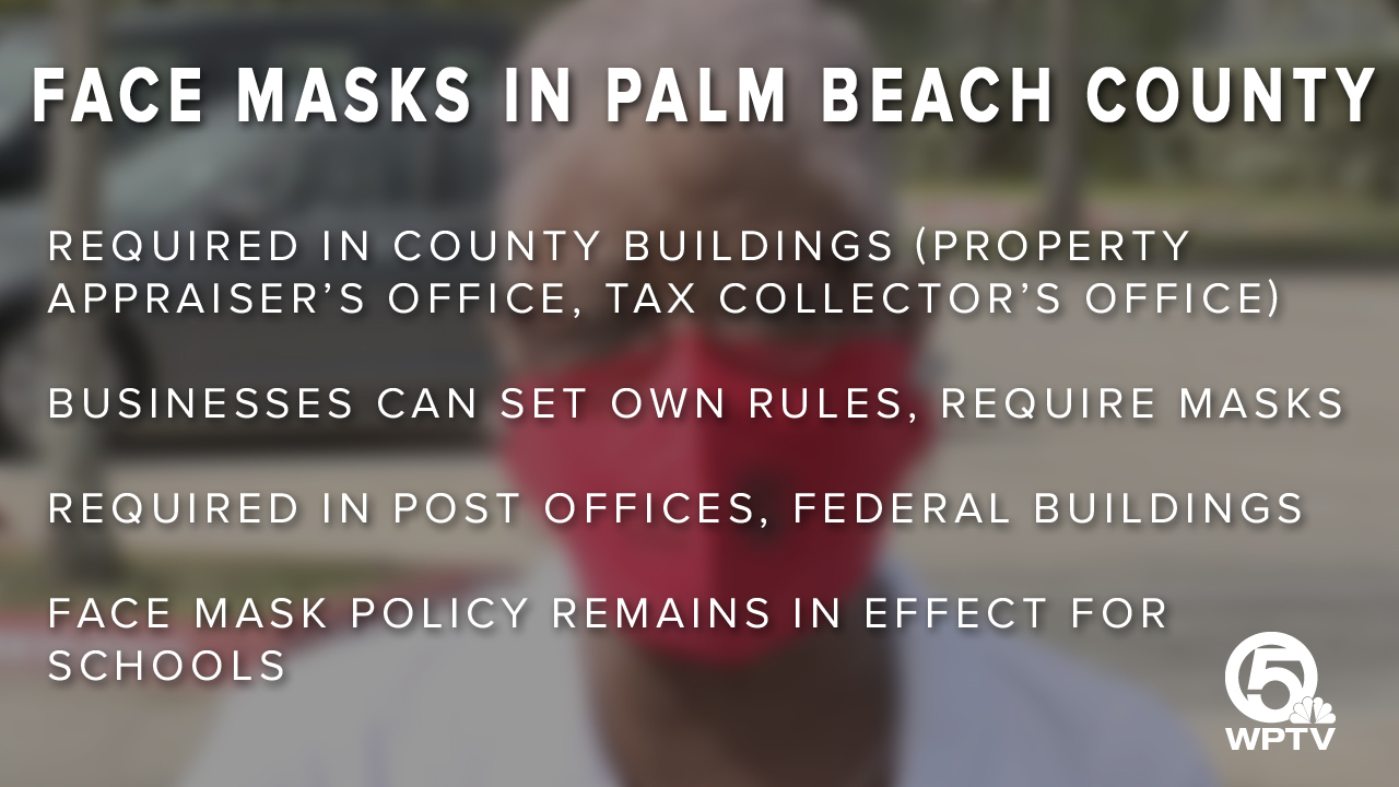 'Face Masks in Palm Beach County' graphic