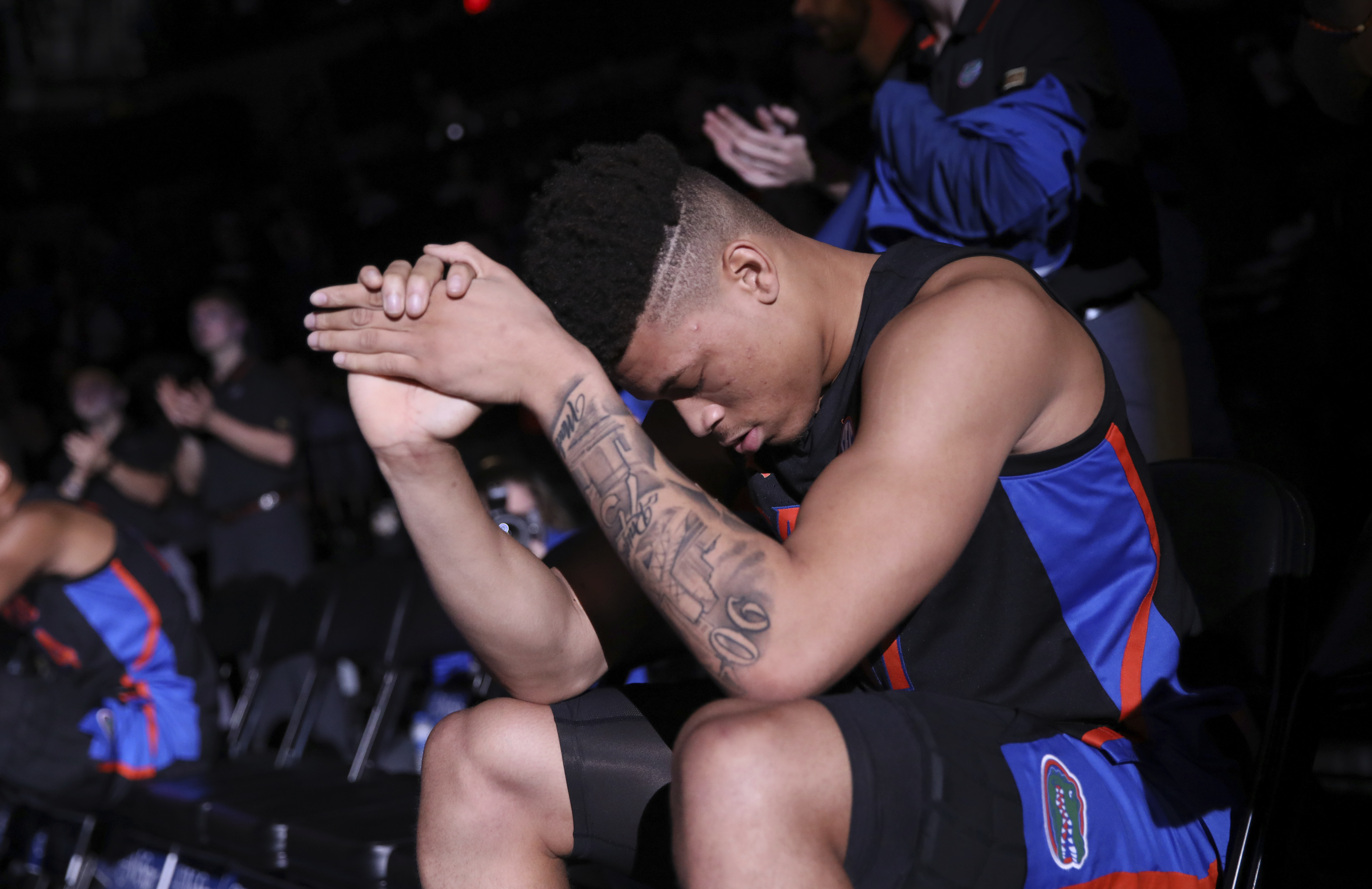 Florida Gators forward Keyontae Johnson waits to be introduced before game in January 2020