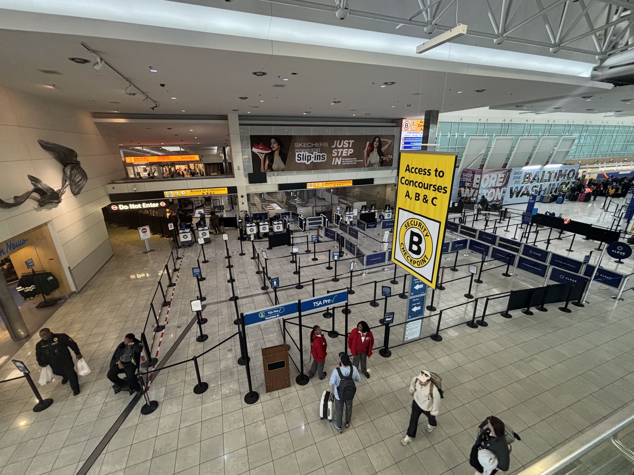 BWI airport checkpoint B