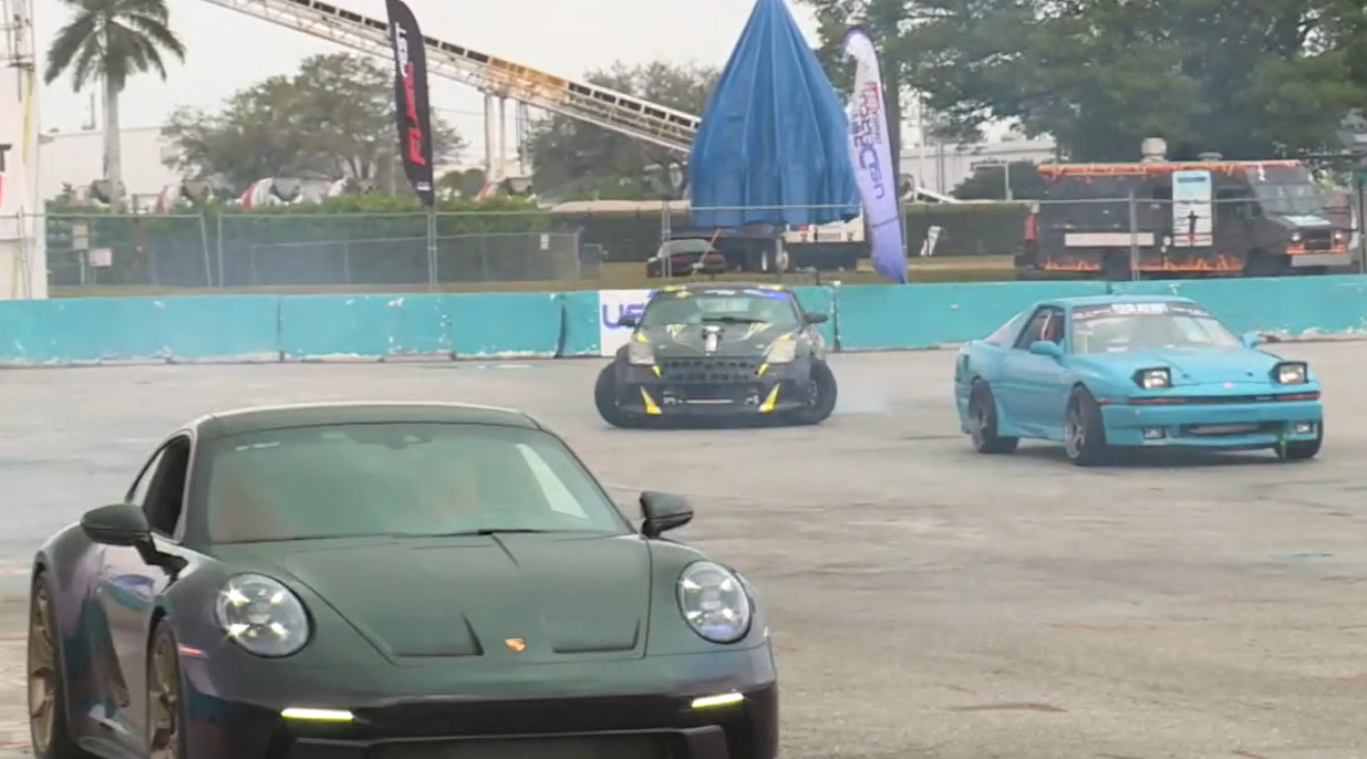 Cars participate in drifting at FuelFest at South Florida Fairgrounds.png Feb. 24, 2024