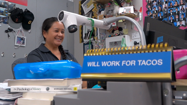 Allison Saiki teaches a financial literacy class at Olympian High School in Chula Vista, where students learn real-world skills including budgeting, saving, and managing money.