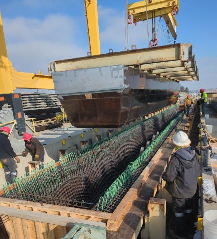 Construction of westbound bridge