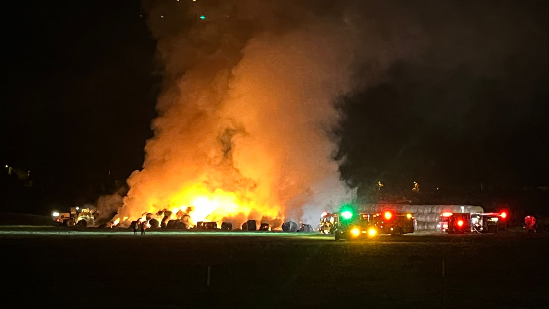 Hay bale fire in Escondido 1
