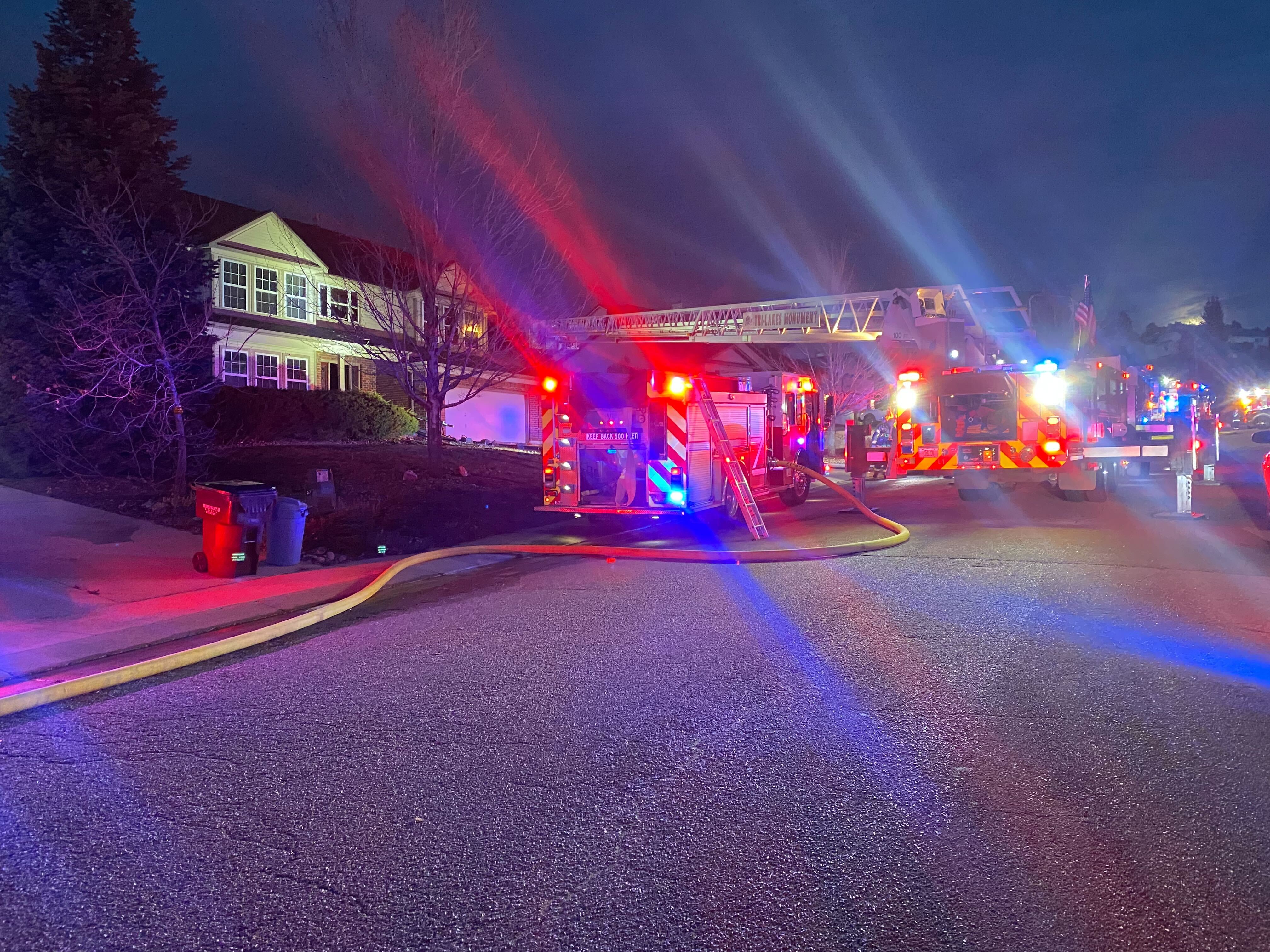 Monument Fire District responding to a residential fire