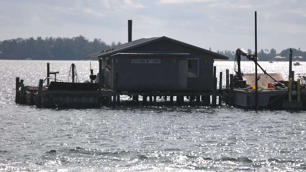 Guthrie net camp in Sarasota Bay. 