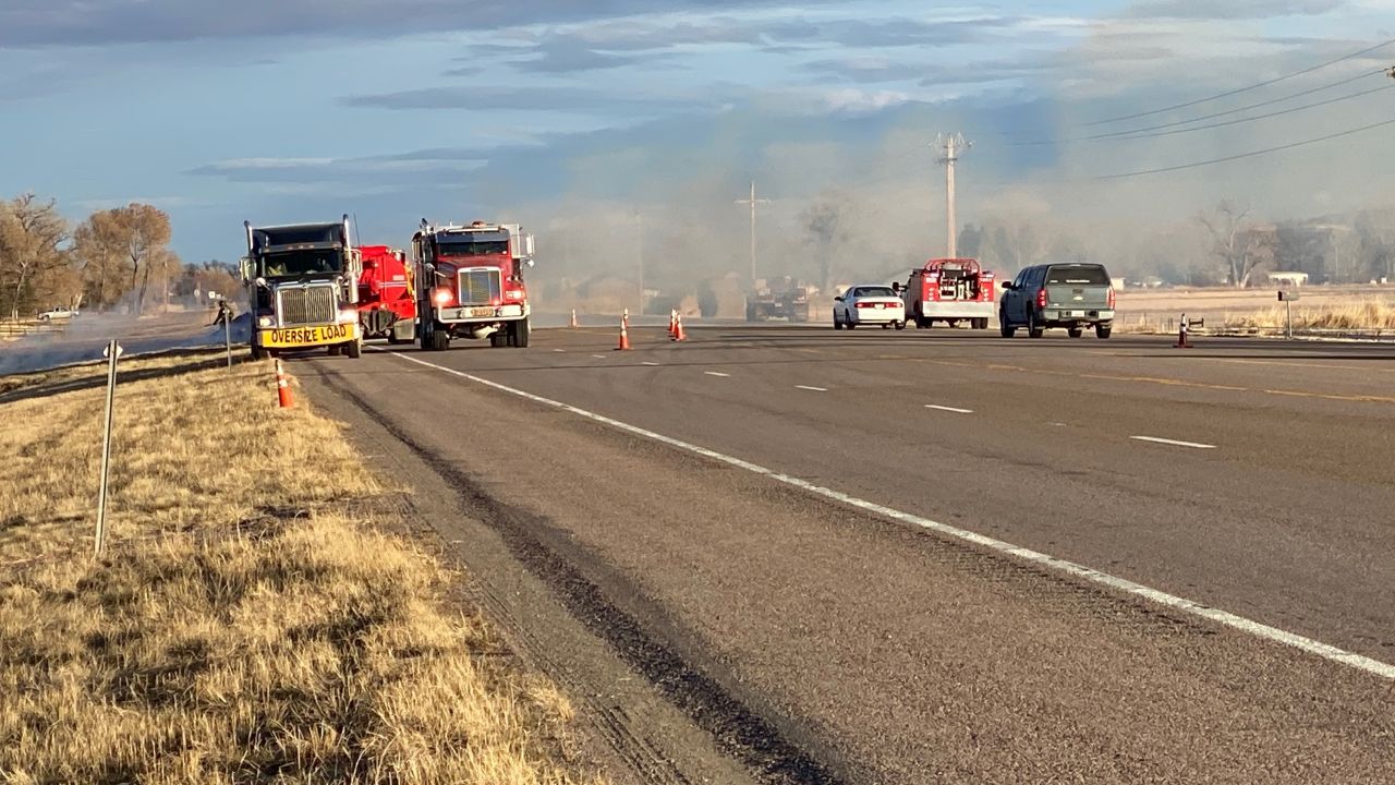 Crews battling hay fire near Vaughn
