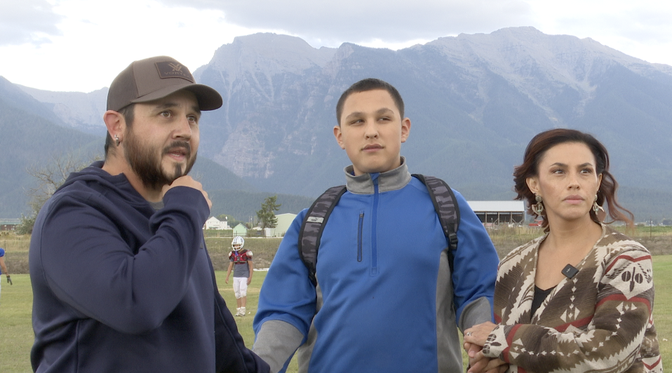Immanuel Olson and his parents Valenda and Zach Underwood St. Igntatius Montana