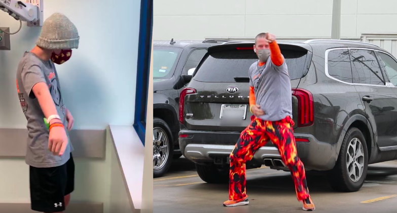 Father in Texas dances to cheer up his son during chemo treatment