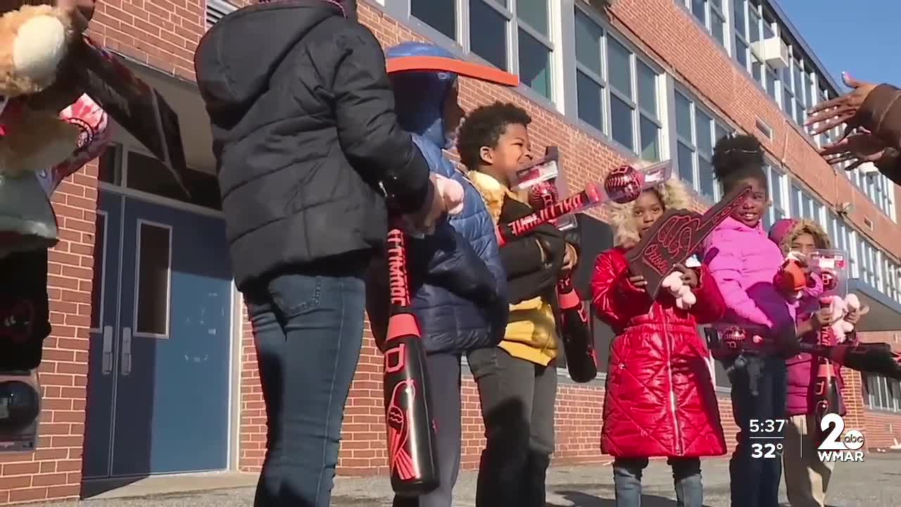 Harlem Park Elem Middle Orioles surprise.jpg