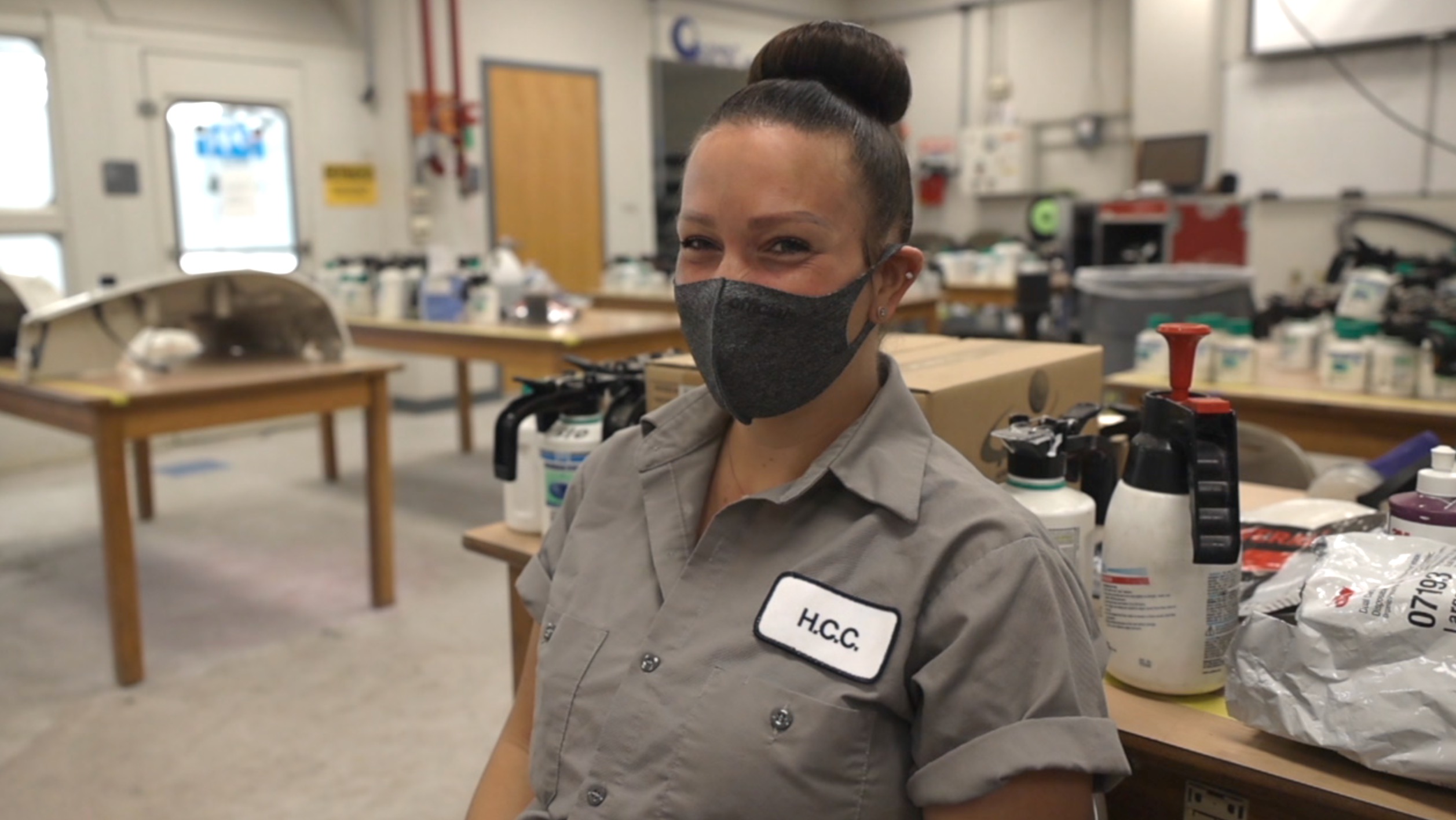 Elissa McClure student in auto collision course at Hillsborough Community College. 