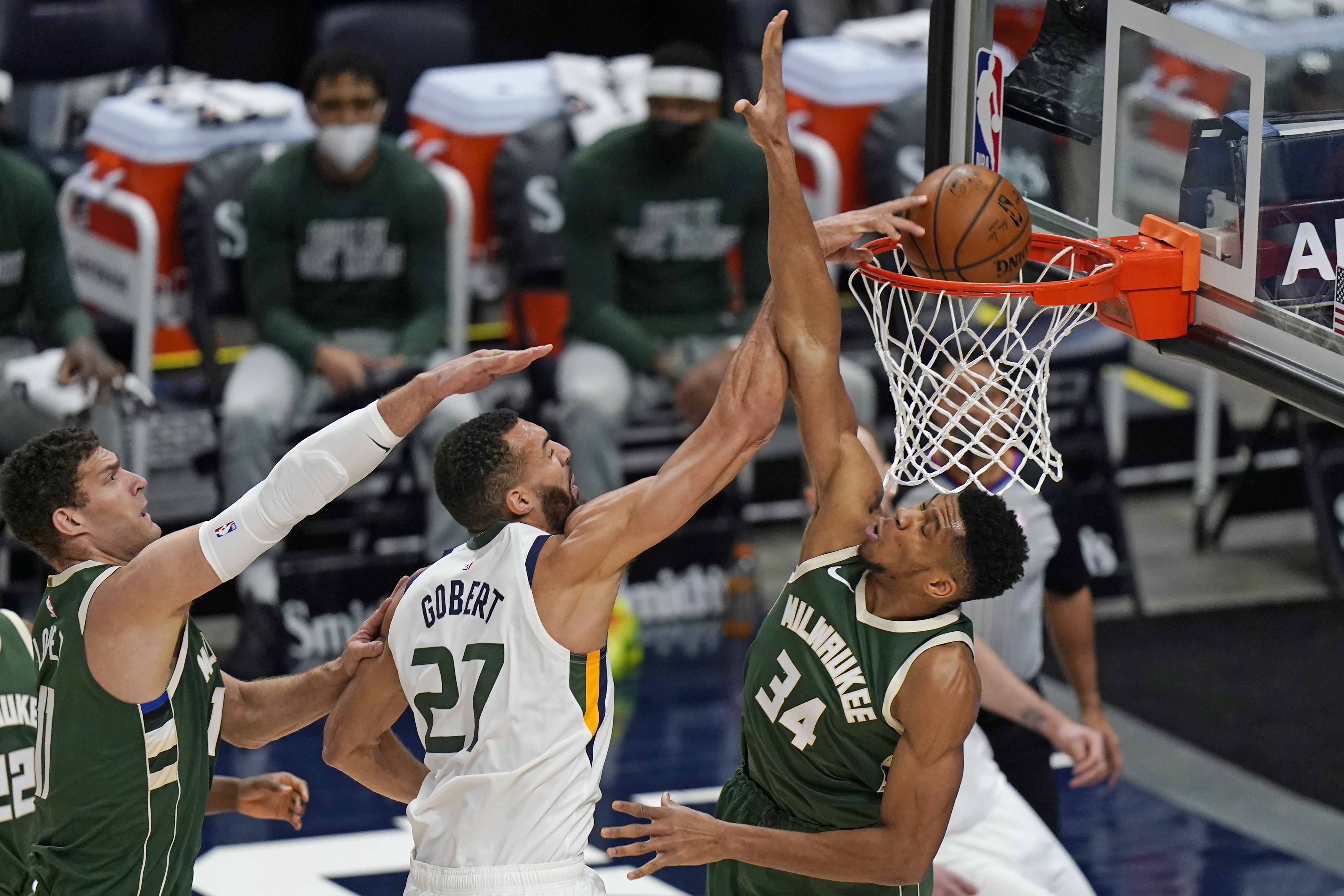 Rudy Gobert, Brook Lopez, Giannis Antetokounmpo
