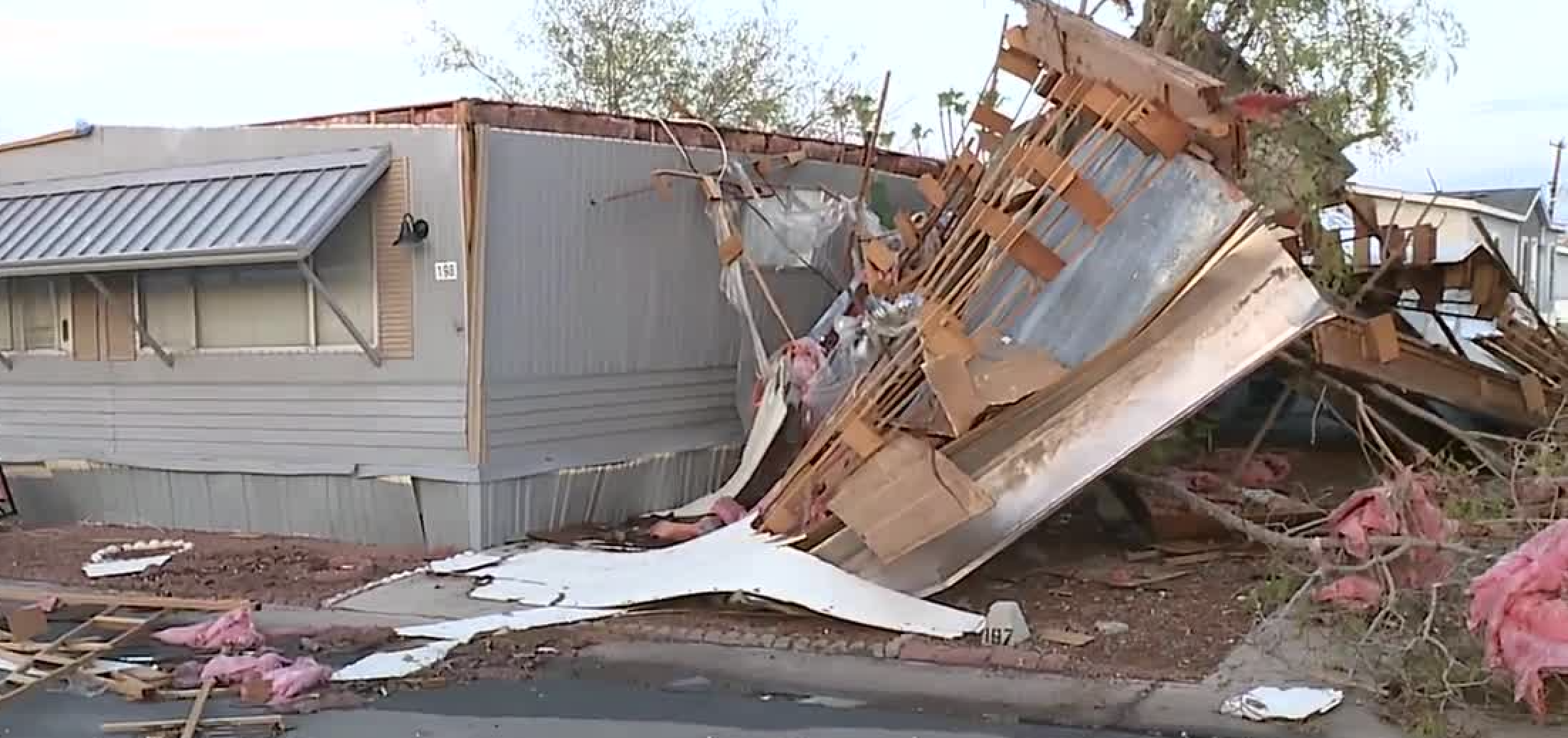 Mesa mobile home damage monsoon storm