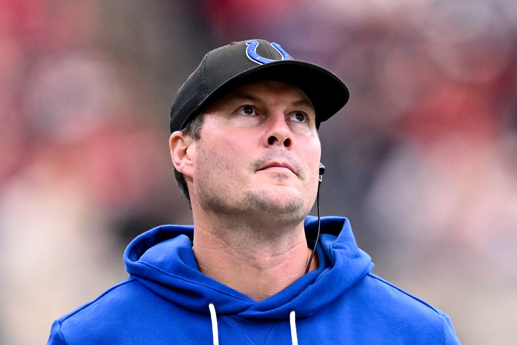 Indianapolis Colts quarterback Philip Rivers walks on the sideline during an NFL football game against the Houston Texans Sunday, Jan. 4, 2026, in Houston. 
