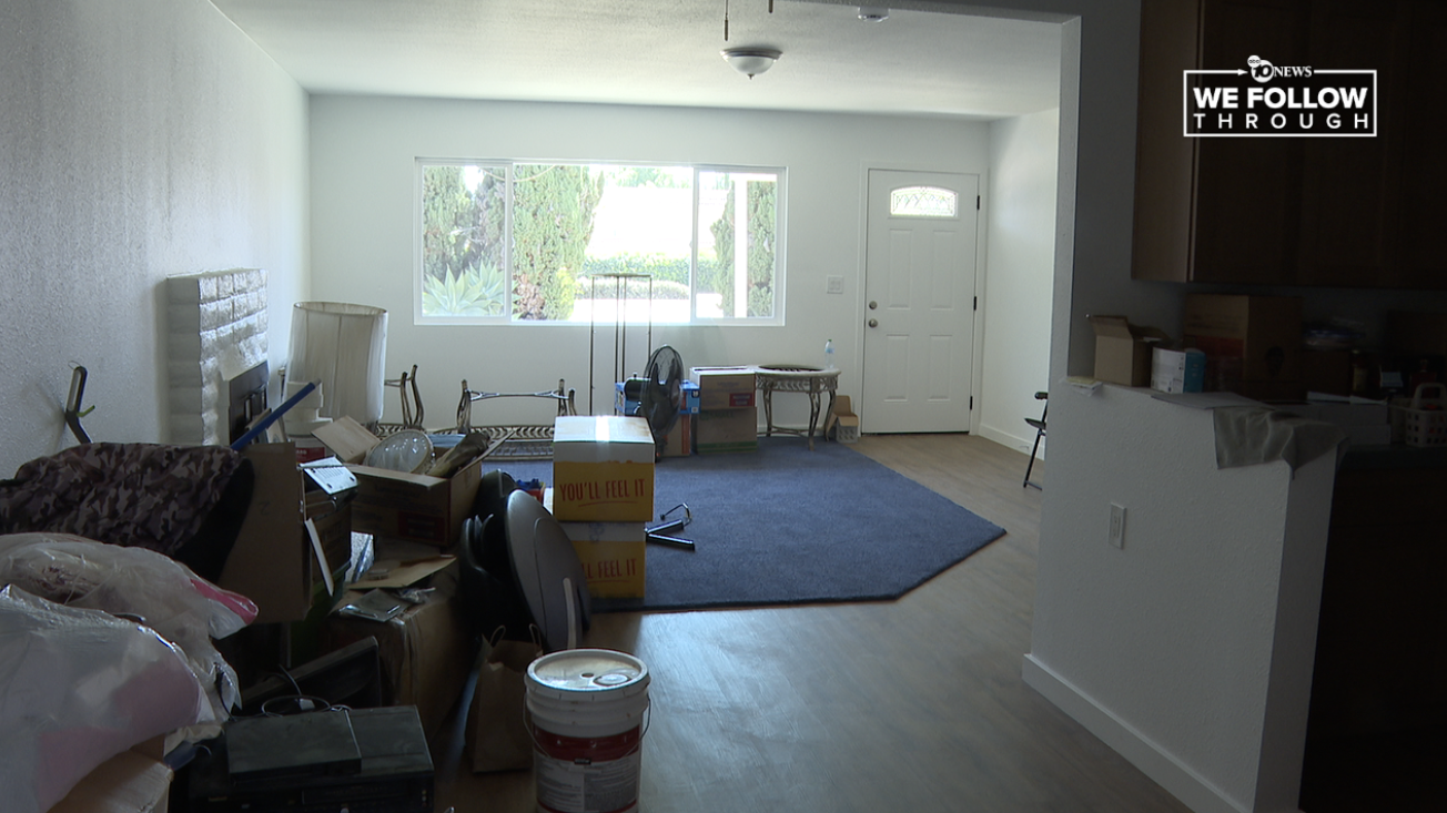 Opal Jean Thompson's home is filled with her things, but she still needs to move in. 
