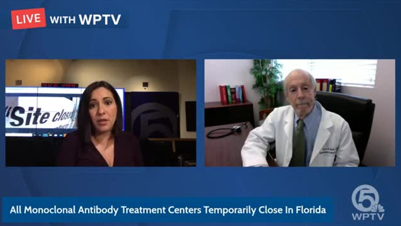 WPTV journalist Michelle Quesada speaks to infectious disease specialist Dr. Larry Bush on Jan. 25, 2022.jpg