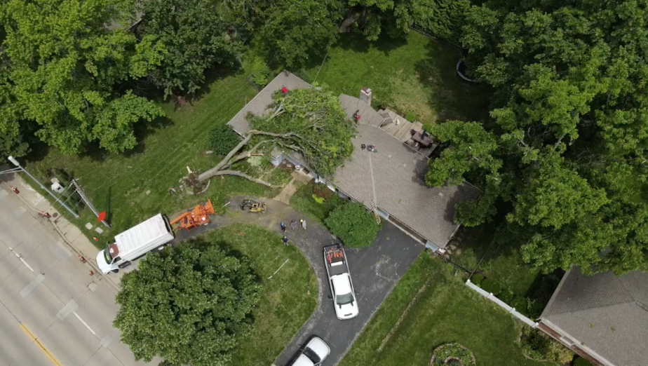 Drone footage storm damage