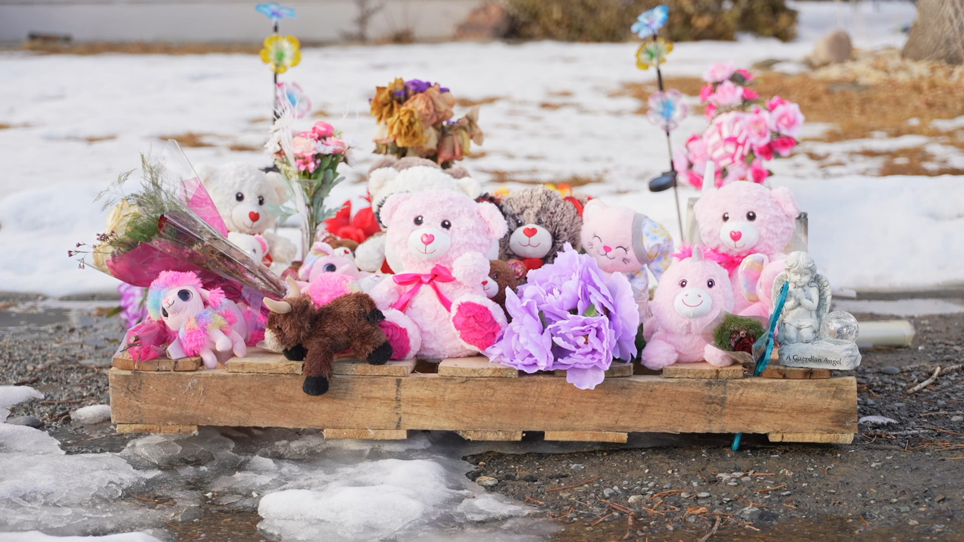 Memorial outside of Harshman residence 