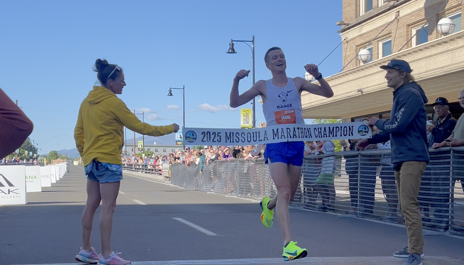 Mark Messmer, first place champion of the 2025 Missoula Marathon 