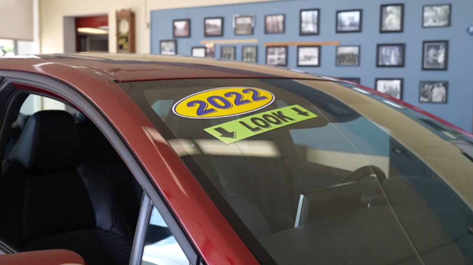 Used car in a showroom