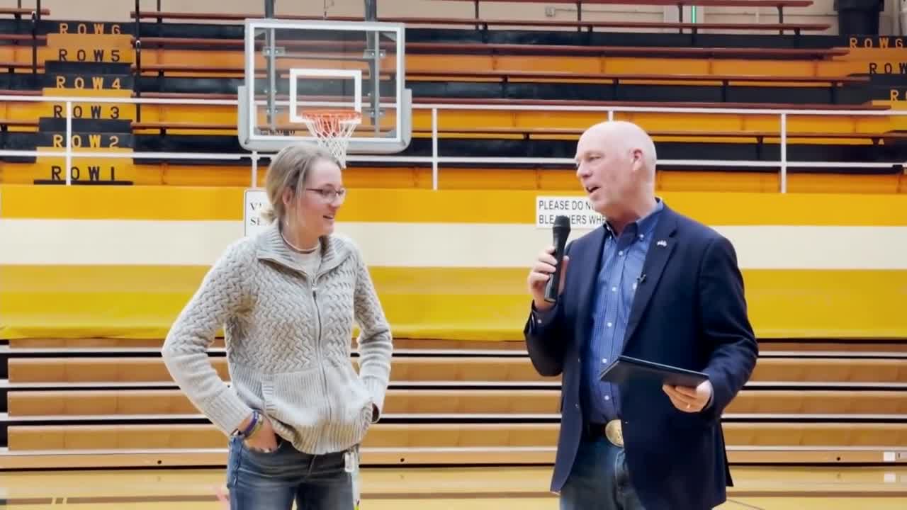 Governor recognized Chinook High School senior Halle Mitchell with the Spirit of Montana award for her entrepreneurial drive