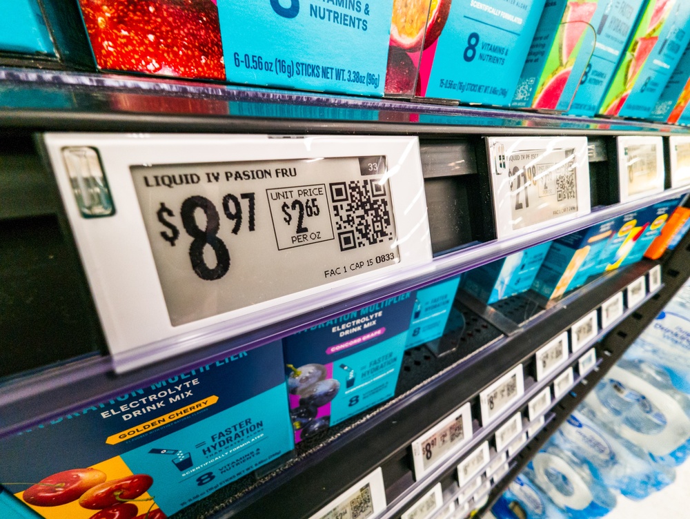 Price tags at Walmart