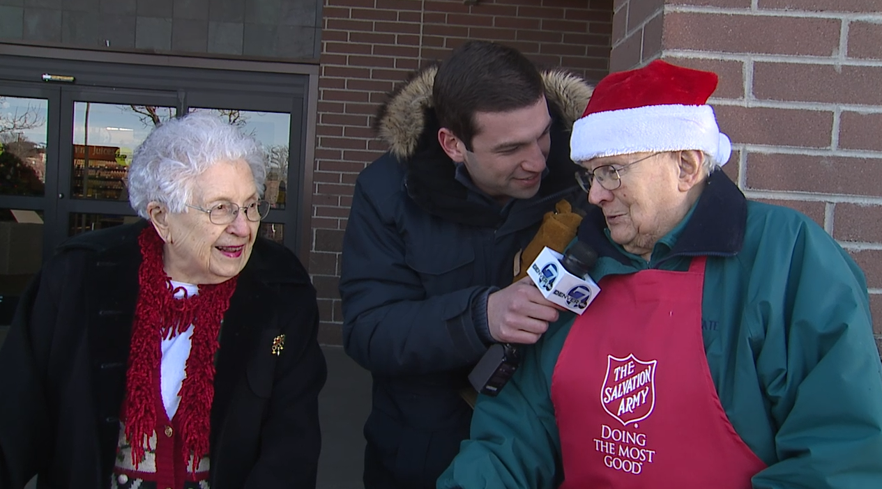 The Fie Family collecting for the Salvation Army, a 67th staright year