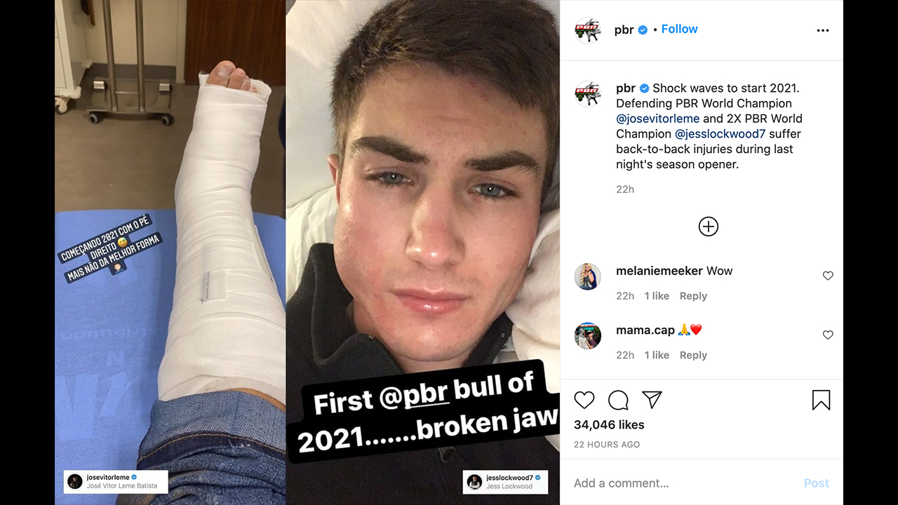 PBR Instagram - Jess Lockwood injury