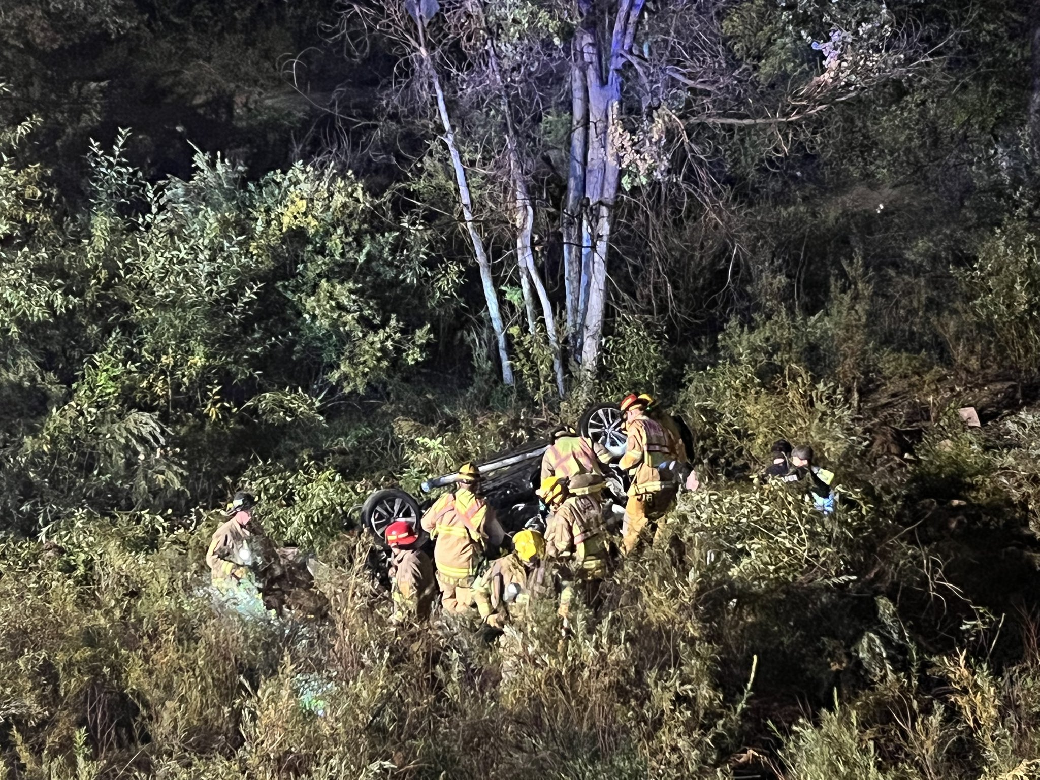One person dead after vehicle crashes into roadside creek