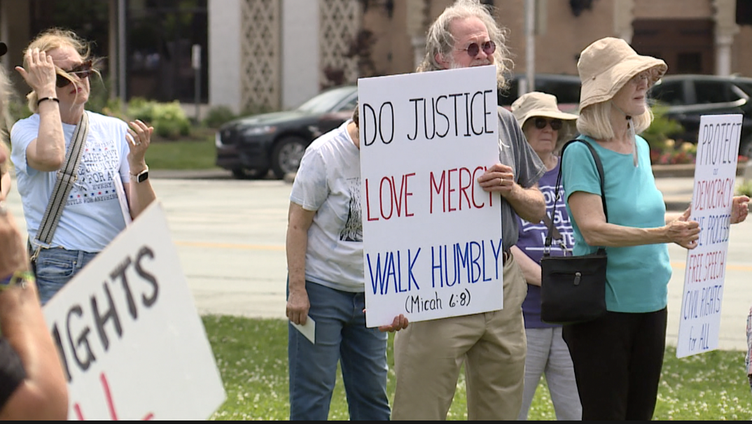 Dozens come out for Voting Rights National Day of Action rally to Fight for the Right to Vote in wake of new congressional map