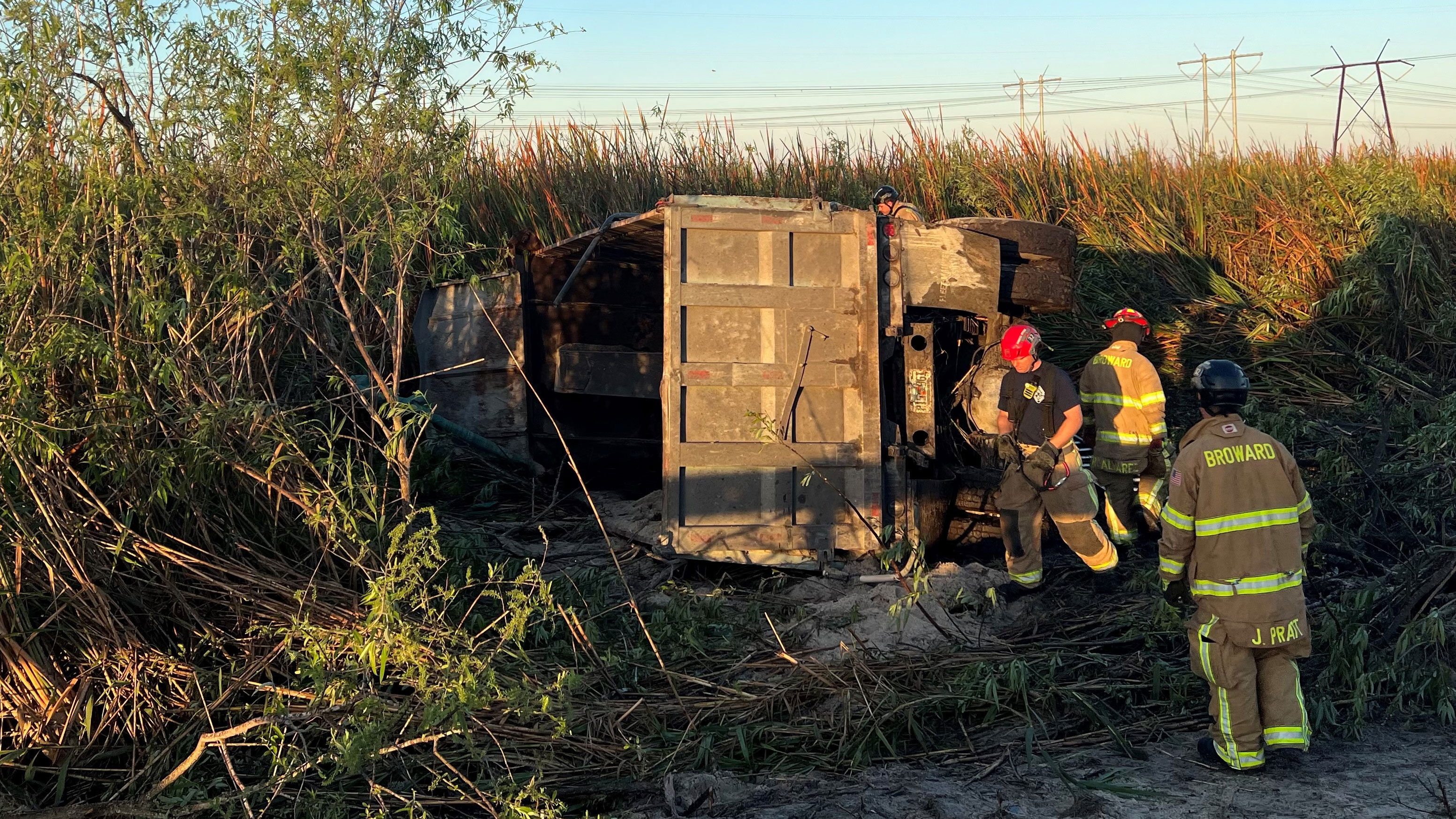 The Florida Highway Patrol said the driver of a dump truck was killed in a crash in western Broward County on Feb. 27, 2024. 