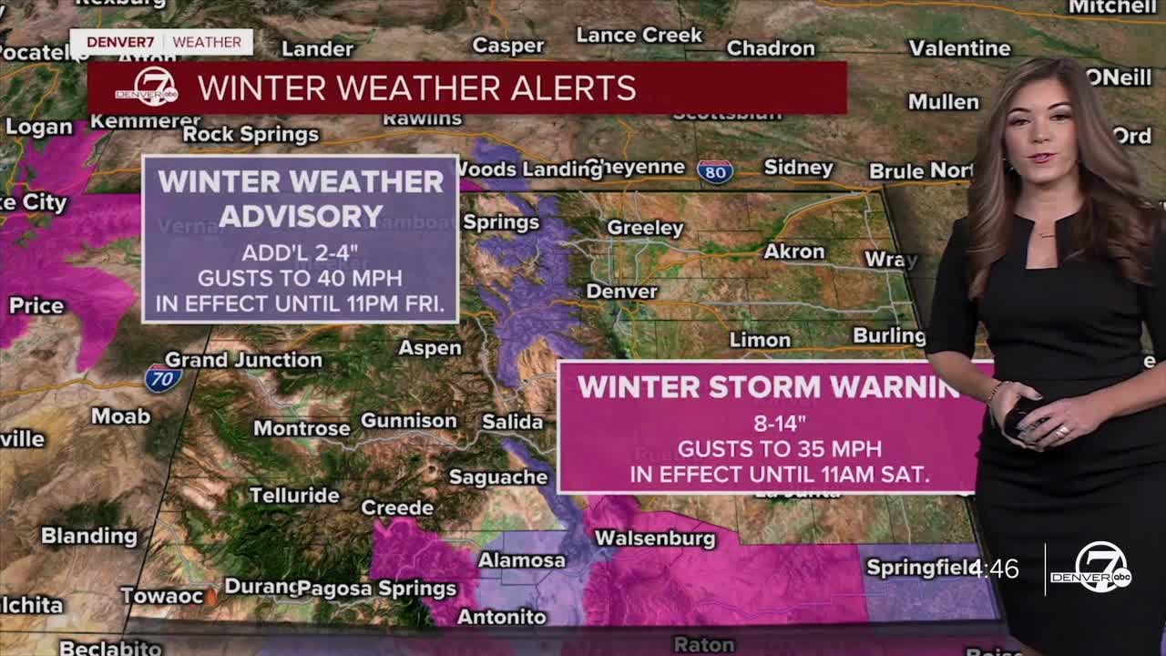 Winter Weather Alerts Across Colorado Tonight