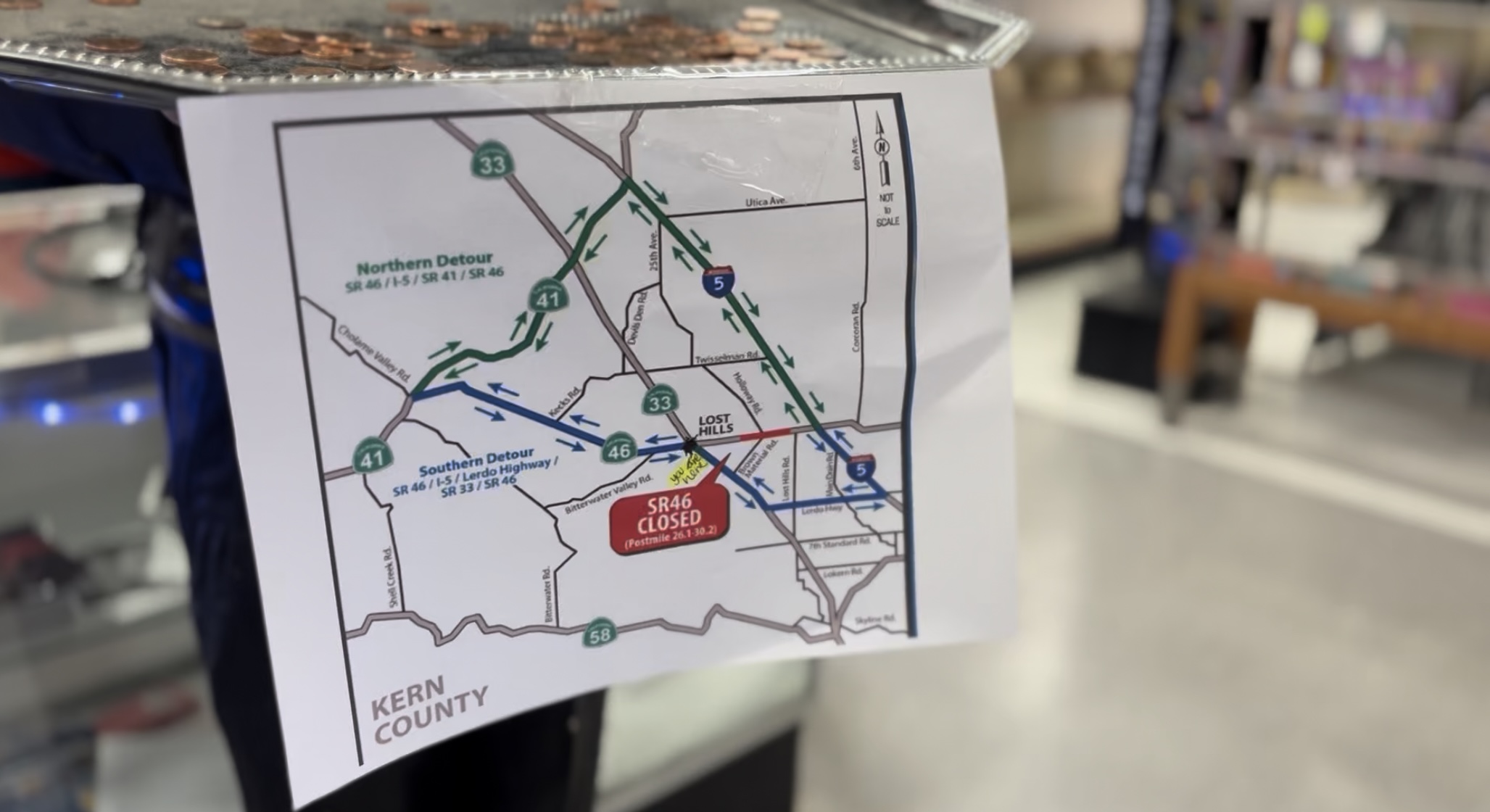 Highway 46 Closure Map