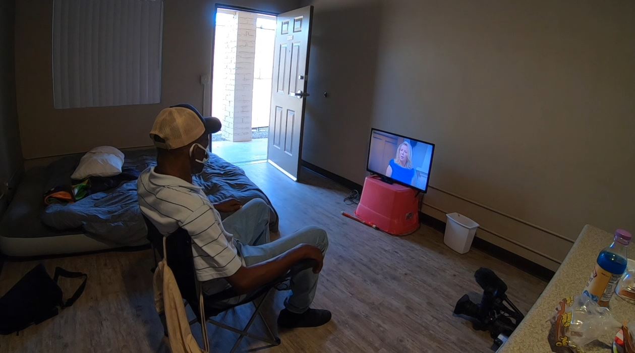 Terros Health homeless man in apartment