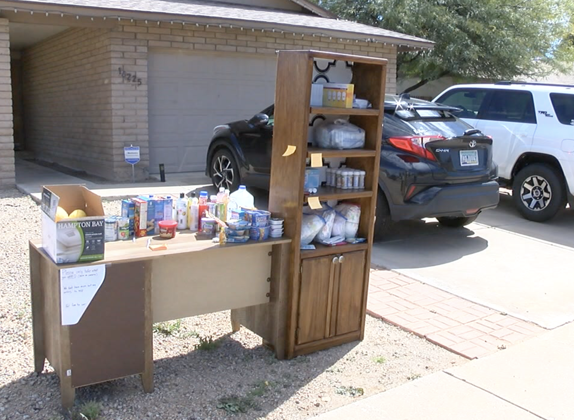 Valley family creates 'giving bookshelf' to offer supplies during COVID-19