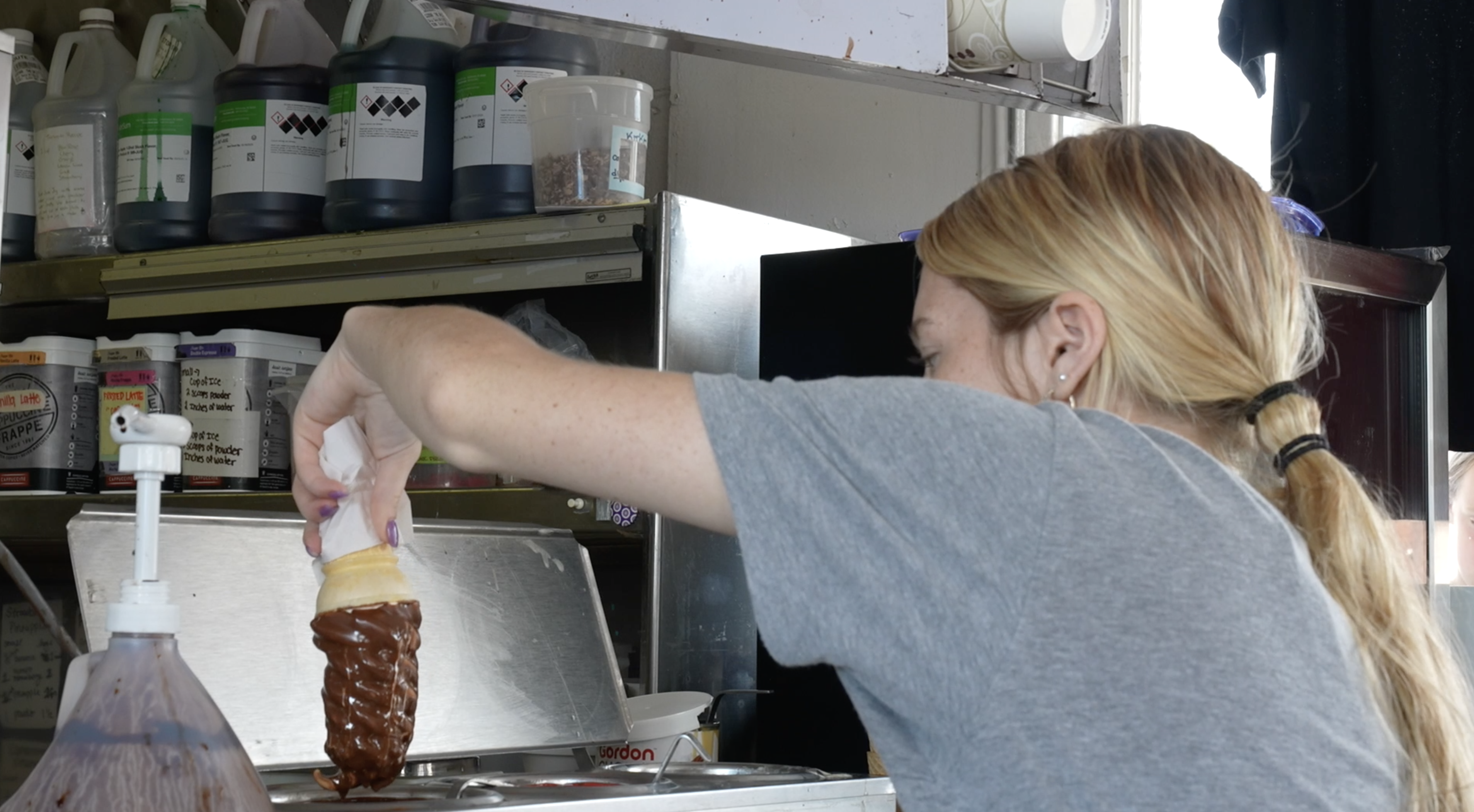 Lick-ity Split dipped ice cream